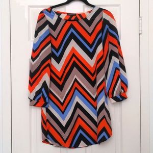 multicolor patterned satin dress